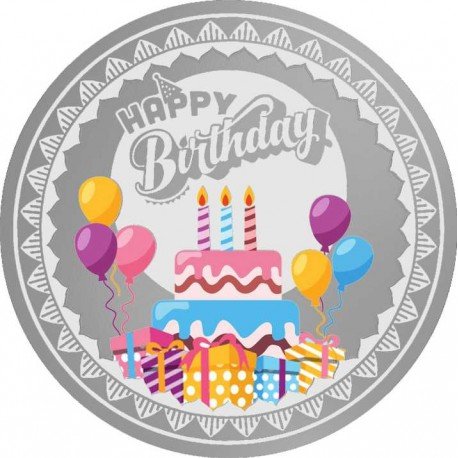 happy birthday silver coin