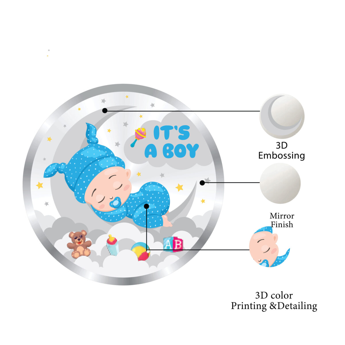 999.9 Pure New Born Baby Boy Silver Colour Coin - Image 3