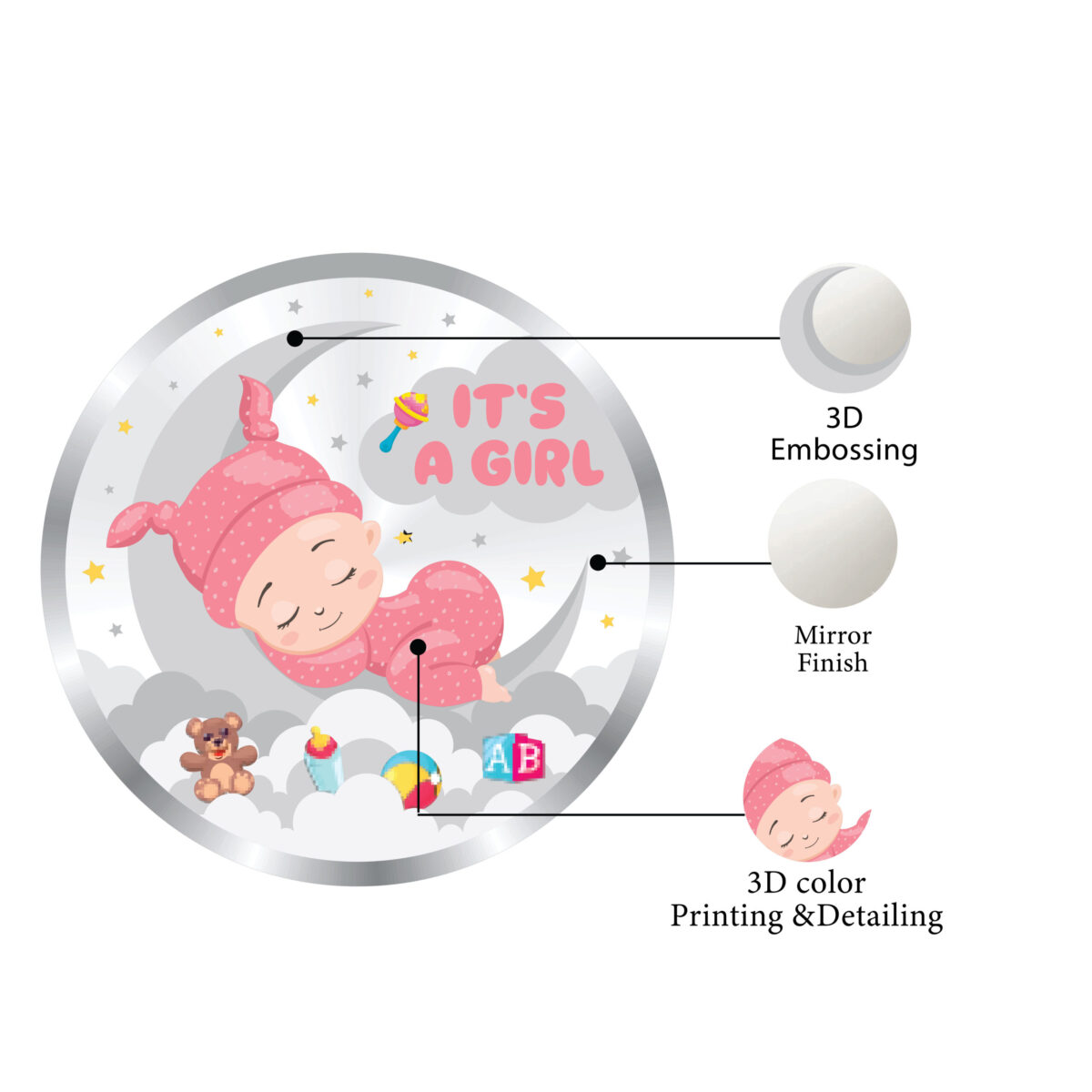 999.9 Pure New Born Baby Girl Silver Colour Coin - Image 3