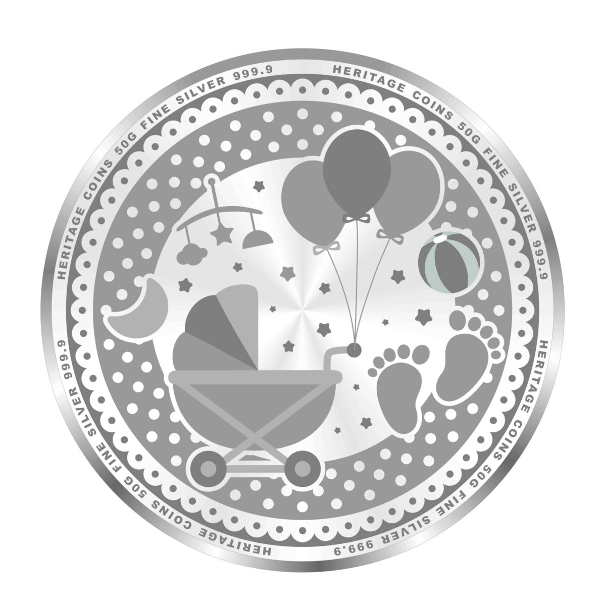 999.9 Pure New Born Baby Boy Silver Colour Coin - Image 2
