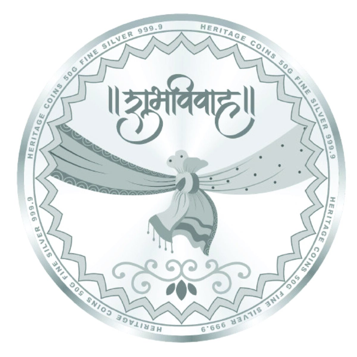 999.9 Pure Subh Vivah  Silver Colour Coin - Image 2