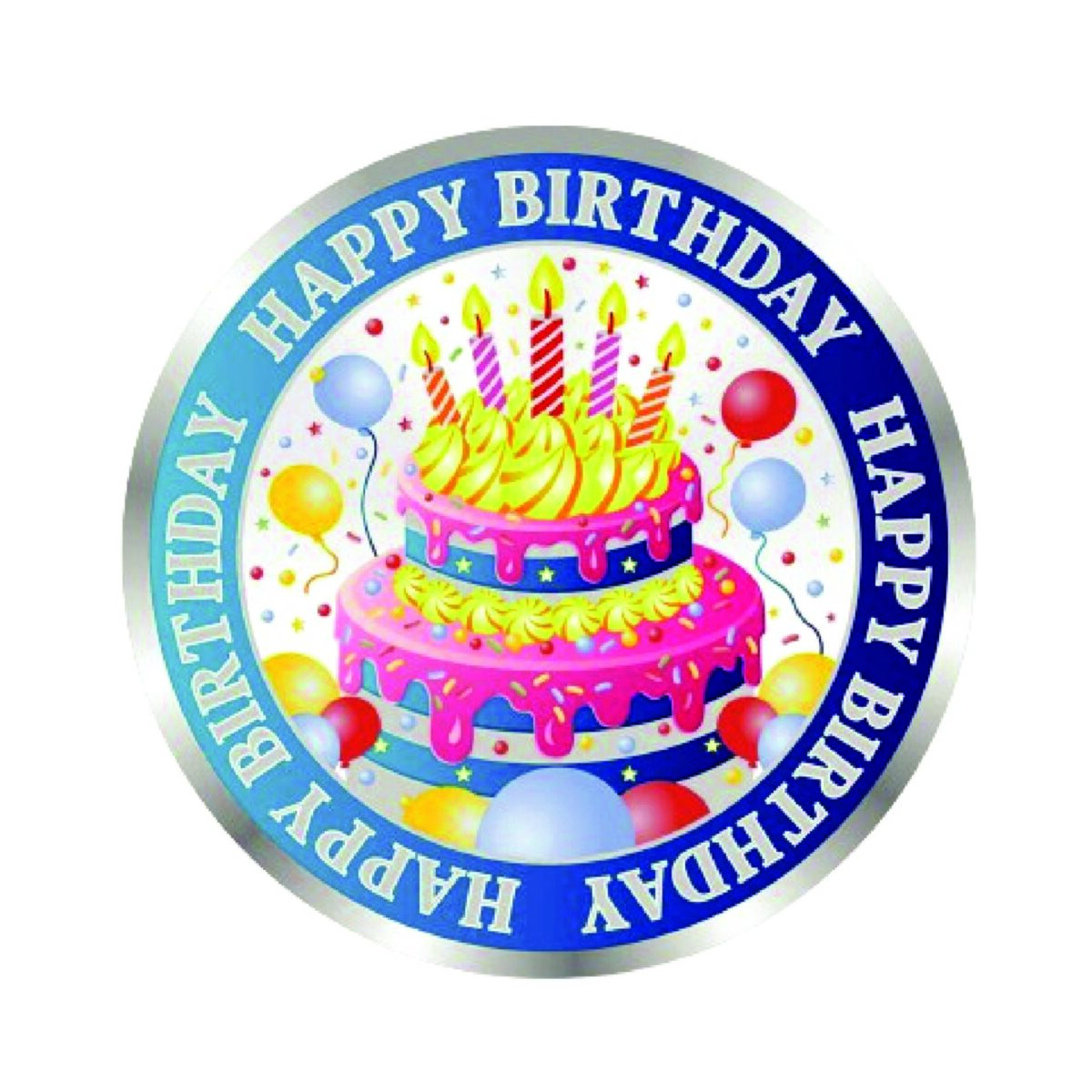 999.9 Pure Happy Birthday Silver Colour Coin - Image 1