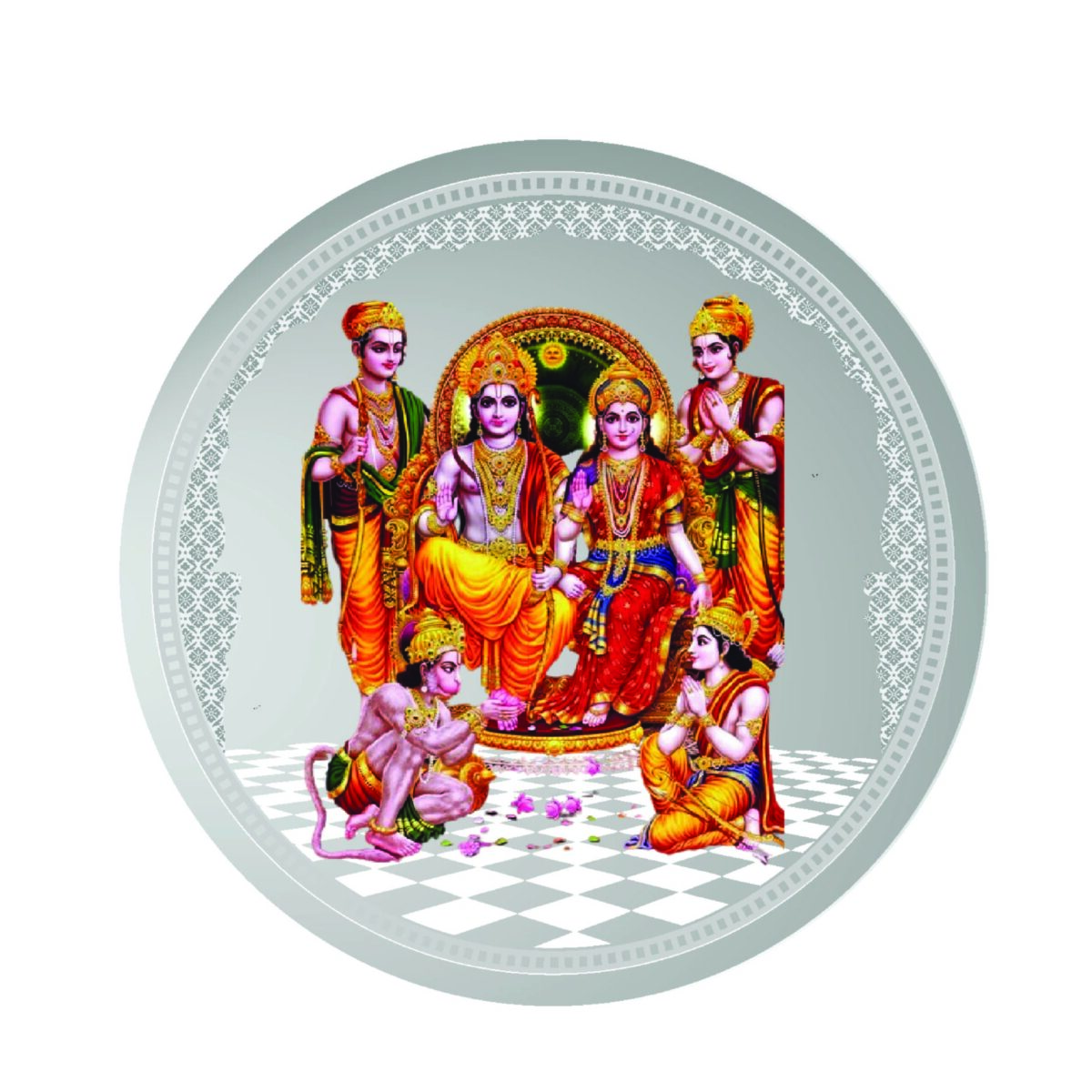 999.9 Pure Ram Darbar Silver Colour Coin - Image 1