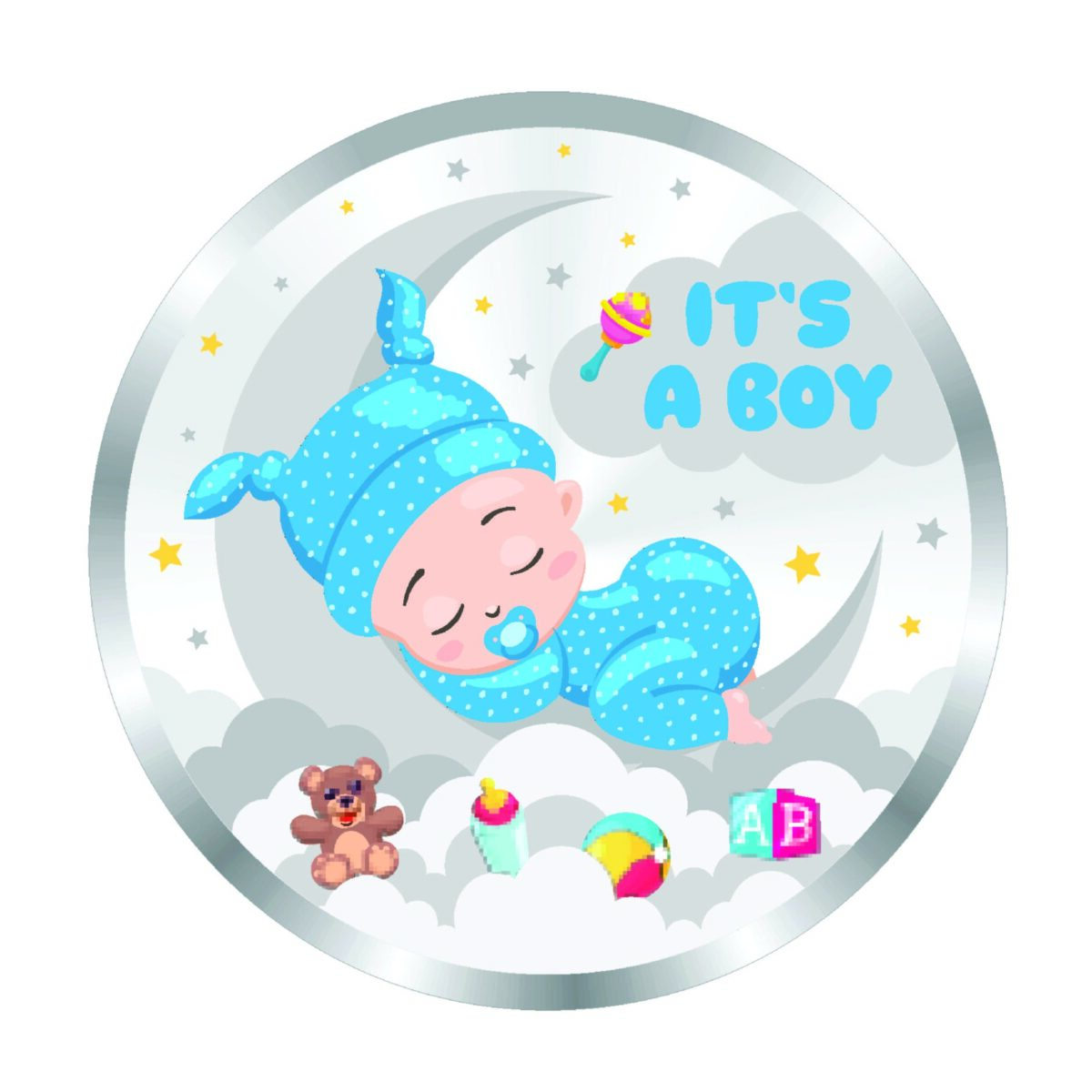 999.9 Pure New Born Baby Boy Silver Colour Coin - Image 1