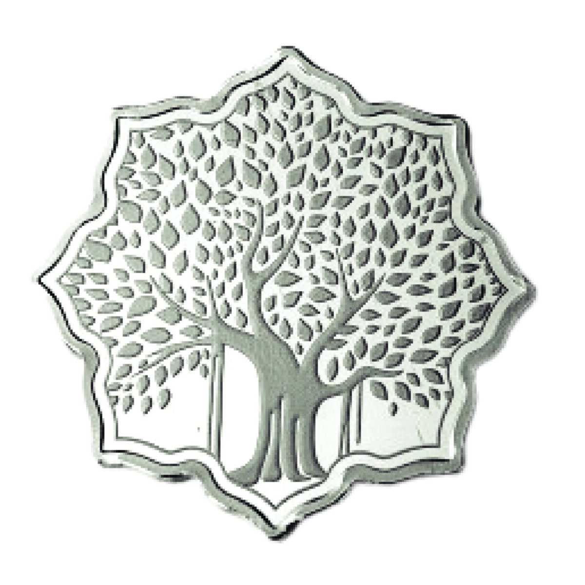 999.9 Pure Lotus Shape banyan tree Silver Coin - Image 1