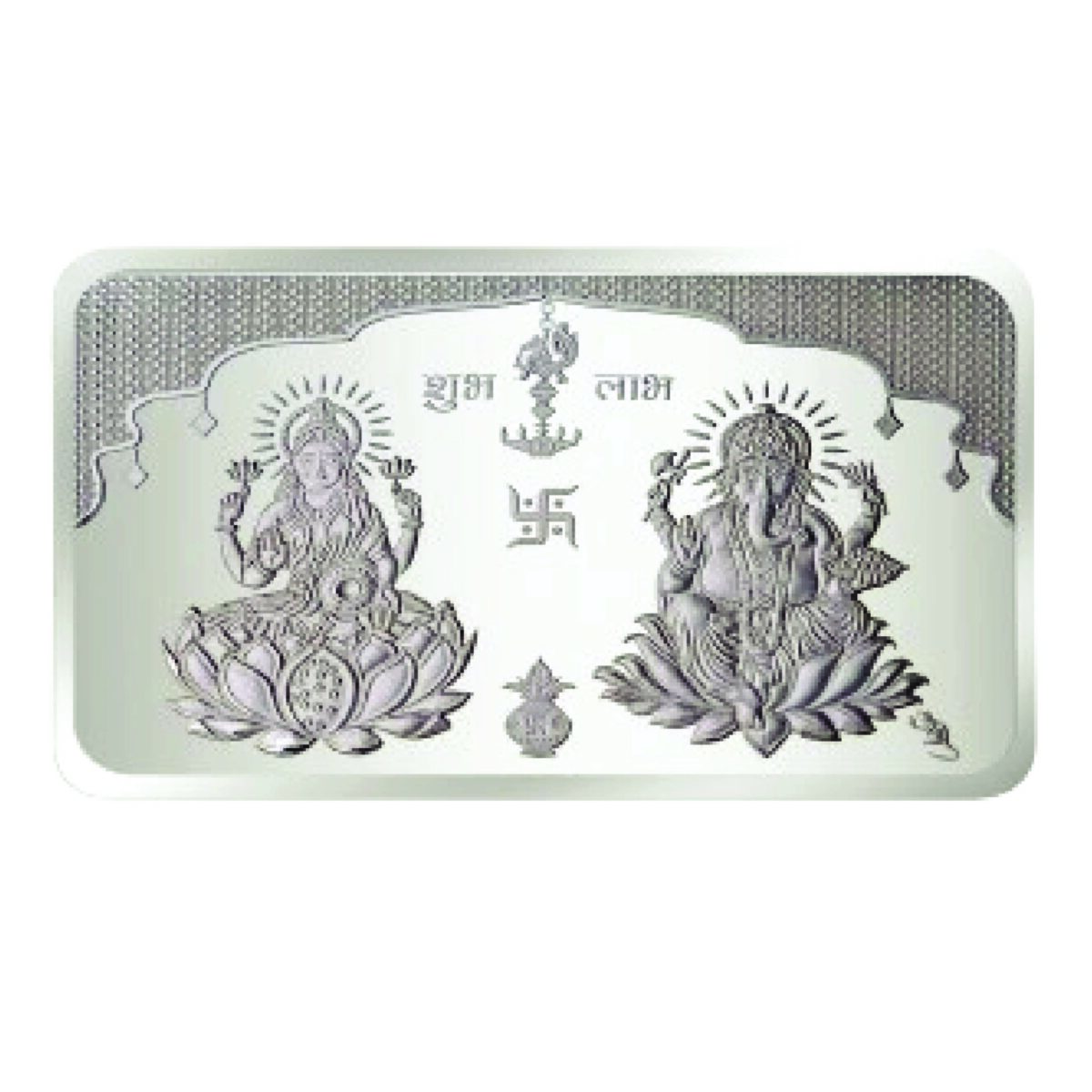 999.9 Pure Lakshmi Ganesh Silver Bar Coin - Image 1