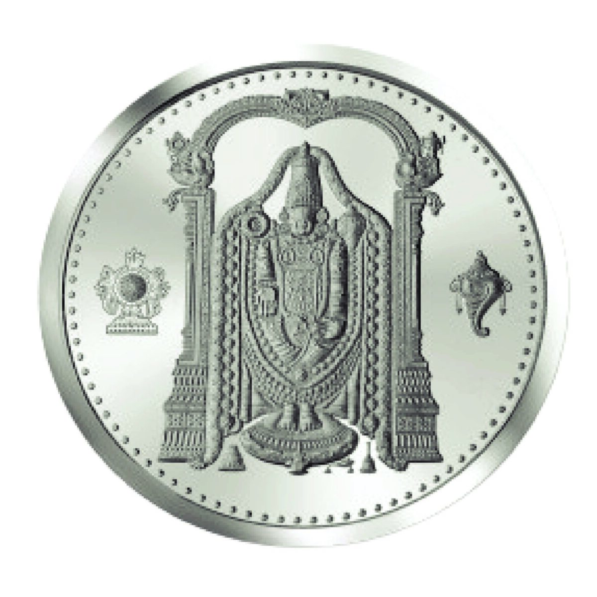 999.9 PureTirupati Balaji Silver Coin - Image 1