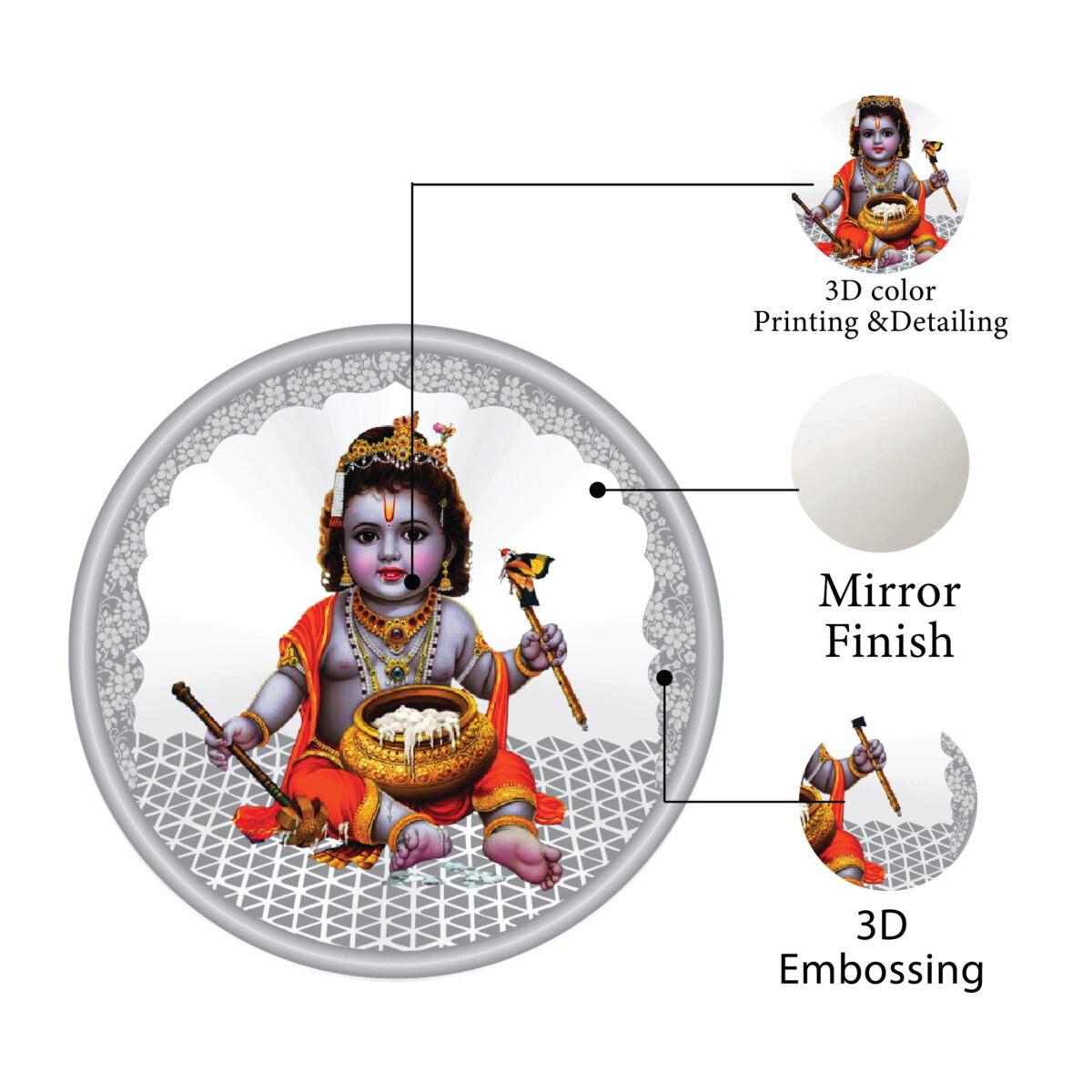 999.9 Pure Ladoo Gopal Silver Colour Coin - Image 3