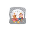 999.9 Pure Lakshmi Ganesh square Silver Colour Bar Coin