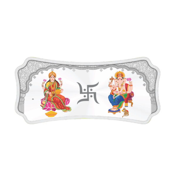 999.9 Pure Lakshmi Ganesh Silver Stylized Colour Bar